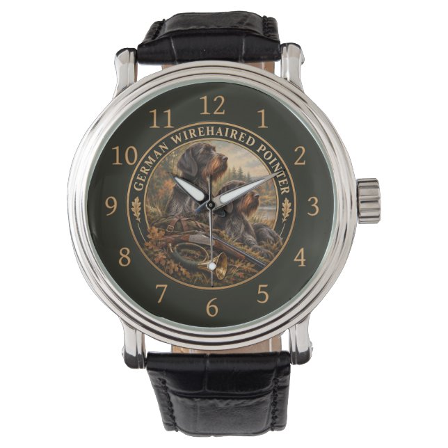 Reloj De Pulsera Pointer Alemán de Pelo Cargado (Anverso)
