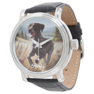 Reloj De Pulsera Pointer Alemán de Pelo Corto Corriendo