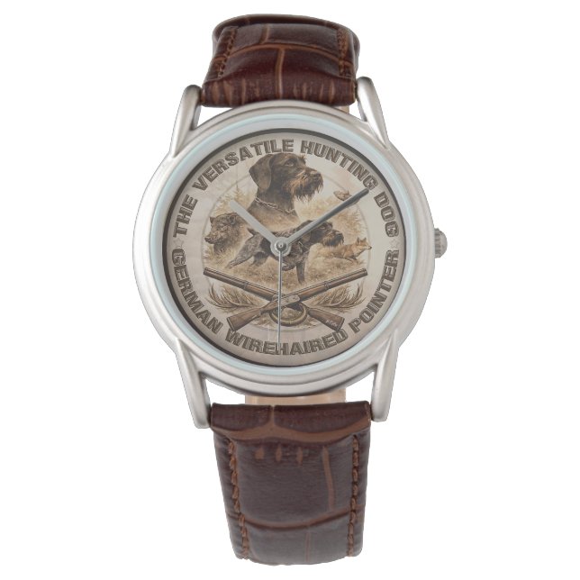 Reloj De Pulsera Pointer de Pelo Duro, Logo Cazador (Anverso)