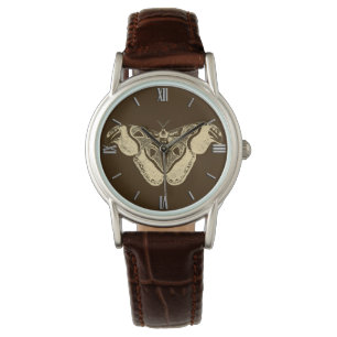 Reloj De Pulsera Polilla gitana, marrón chocolate y beige