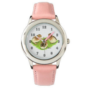 Reloj De Pulsera Pollitas Negras Rojas Aseel