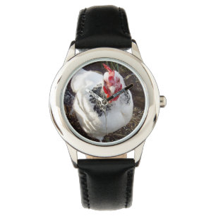 Reloj De Pulsera Pollo Sussex blanco negro,