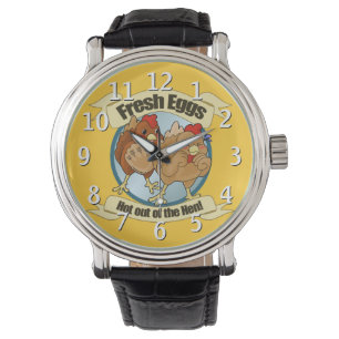 Reloj De Pulsera Pollos divertidos y logotipo fresco de los huevos