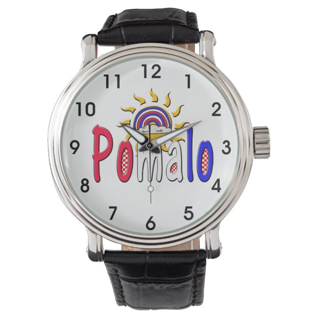 Reloj De Pulsera Pomalo - Relajación croata con sol y arcoiris (Anverso)
