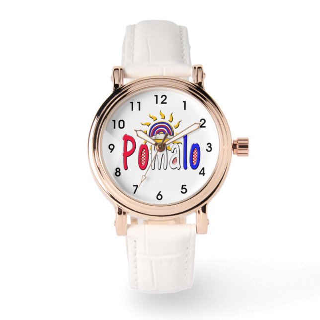 Reloj De Pulsera Pomalo - Relajación croata con sol y arcoiris (Anverso)
