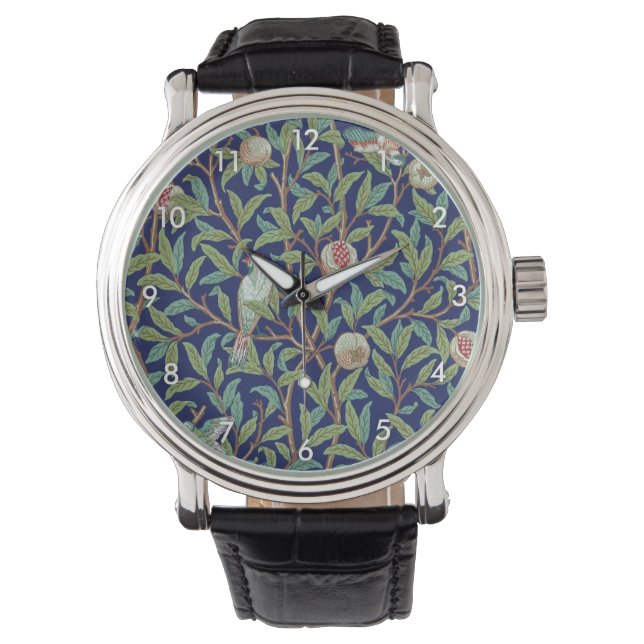 Reloj De Pulsera Pomegranato y pequeño pájaro, William Morris (Anverso)