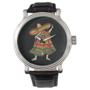 Reloj De Pulsera Poncho Mexicano Dabbing Fiesta del Cinco De Mayo