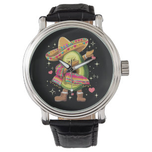 Reloj De Pulsera Poncho Mexicano Divertido Cinco De Mayo Aguacate D