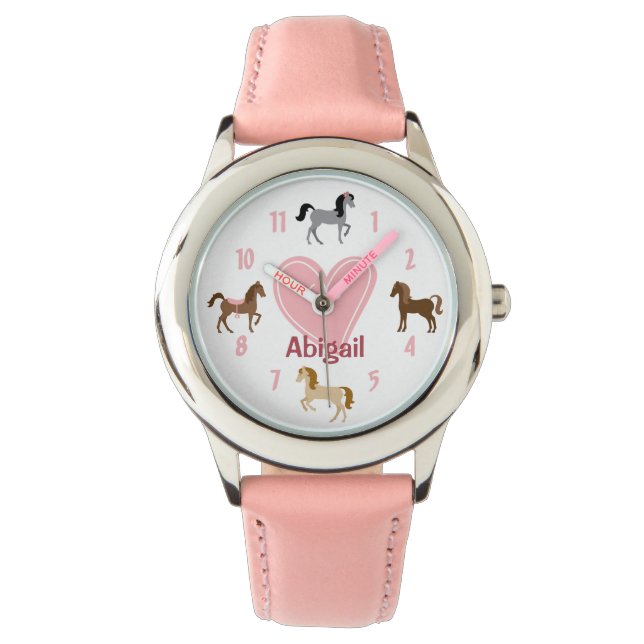 Reloj De Pulsera Ponías de Bonito personalizadas y caballo de coraz (Anverso)