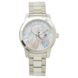 Reloj De Pulsera Poodle - arte en mosaico pastel