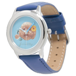Reloj De Pulsera Poodle de juguetes con flores y Ilustracion de tel