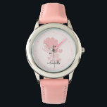 Reloj De Pulsera Poodle francés rosado personalizado<br><div class="desc">Este adorable reloj presenta un cachorro de caniche francés de color rosa dulce y puede ser personalizado con el nombre,  el monograma o cualquier texto de su elección para un dulce regalo de personalizado.</div>