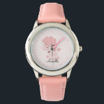 Reloj De Pulsera Poodle francés rosado personalizado<br><div class="desc">Este adorable reloj presenta un cachorro de caniche francés de color rosa dulce y puede ser personalizado con el nombre,  el monograma o cualquier texto de su elección para un dulce regalo de personalizado.</div>