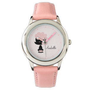 Reloj De Pulsera Poodle francés rosado personalizado