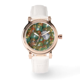 Reloj De Pulsera Pop Fest: divertido cachorro Staffy en los globos,