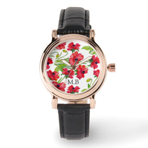 Reloj De Pulsera Poppies de color rojo Bonito personalizados