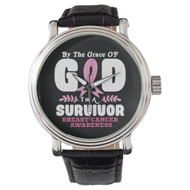 Reloj De Pulsera Por La Gracia Dios Soy Un Sobreviviente De Cáncer  (Anverso)