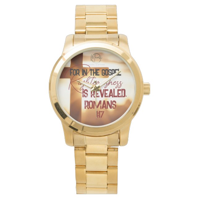 Reloj De Pulsera "porque en el evangelio rectitud1 de dios" T-Shirt (Anverso)