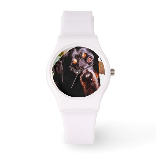 Reloj De Pulsera Portait Mascota artístico Rottweiler (Anverso)