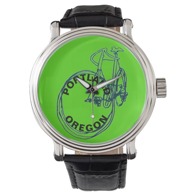 Reloj De Pulsera Portland Oregon Bicicleta Mens Watch (Anverso)