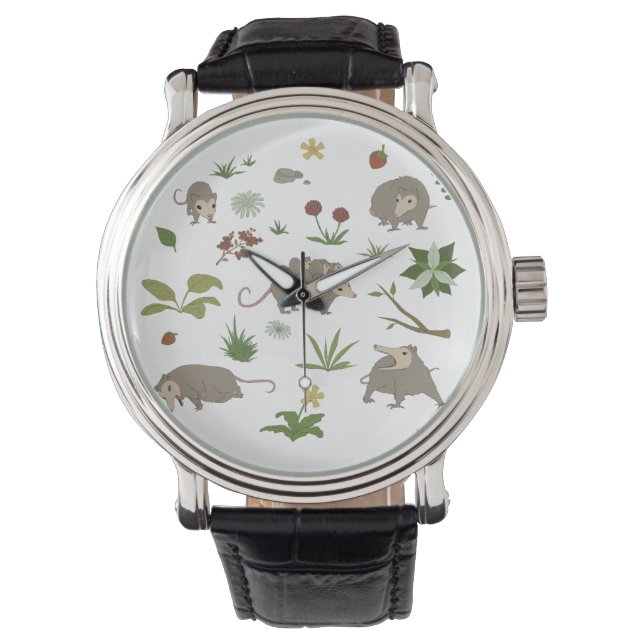 Reloj De Pulsera Possuas en un campo de Berry en blanco (Anverso)