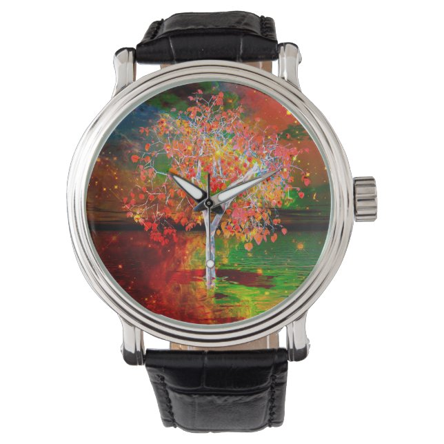Reloj De Pulsera Poster de árbol de estrellas (Anverso)