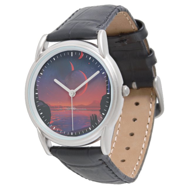 Reloj De Pulsera Poster del espacio retro - Los espectadores observ (Angular)