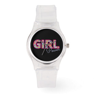 Reloj De Pulsera Potencia chica Mujer de Flor Silvestre Rosa