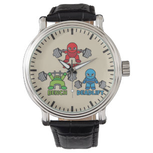 Reloj De Pulsera Powerlifting Kawaii - posición en cuclillas,