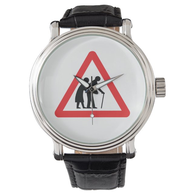 Reloj De Pulsera PRECAUCIÓN Personas de edad avanzada - Rótulo de t (Anverso)