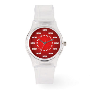 Reloj De Pulsera Precioso "AHORA" mire (el rojo)