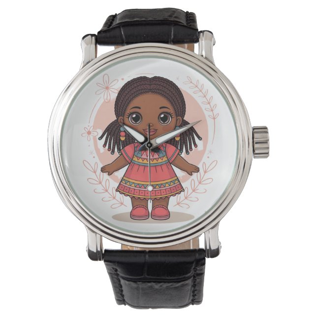 Reloj De Pulsera Precioso en Ticks Rosa (Anverso)