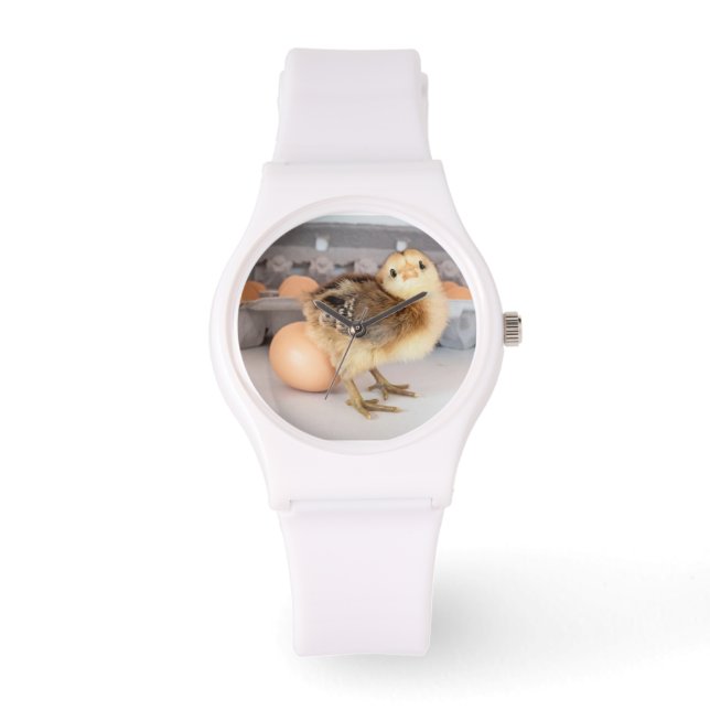 Reloj De Pulsera Precious Baby Chick and Egg Carton (Anverso)