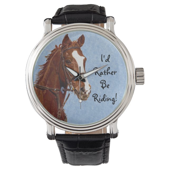 Reloj De Pulsera ¡Preferiría Estar En Pie! Caballo (Anverso)