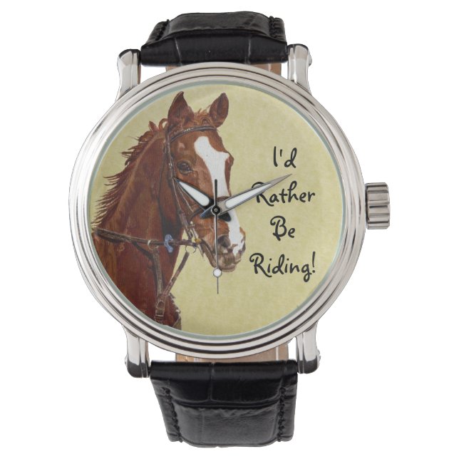 Reloj De Pulsera ¡Preferiría Estar En Pie! Caballo (Anverso)