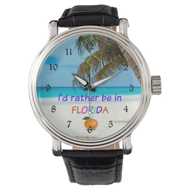 Reloj De Pulsera Prefiero estar en (Sunny) Florida, (Anverso)