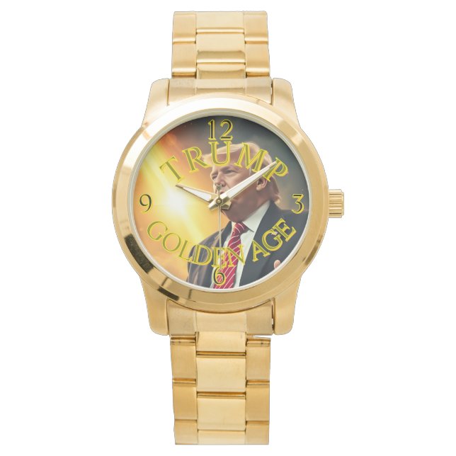 RELOJ DE PULSERA PRESIDENTE DONALD TRUMP EDAD DE ORO (Anverso)