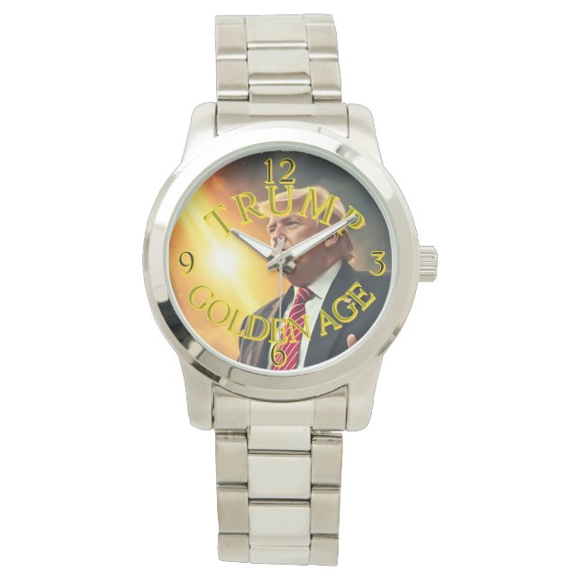 RELOJ DE PULSERA PRESIDENTE DONALD TRUMP EDAD DE ORO (Anverso)