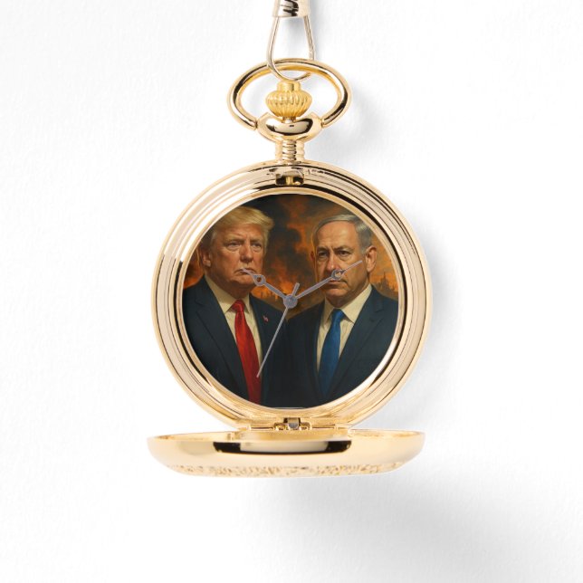 Reloj De Pulsera Presidente Donald Trump y Netanyahu Watch (Anverso)