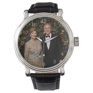 Reloj De Pulsera Presidente George Bush, Laura Navidades Casa Blanc