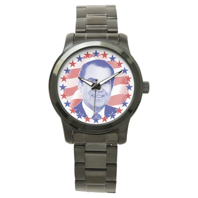 Reloj De Pulsera Presidente Richard Nixon Estrellas y Rayas (Anverso)