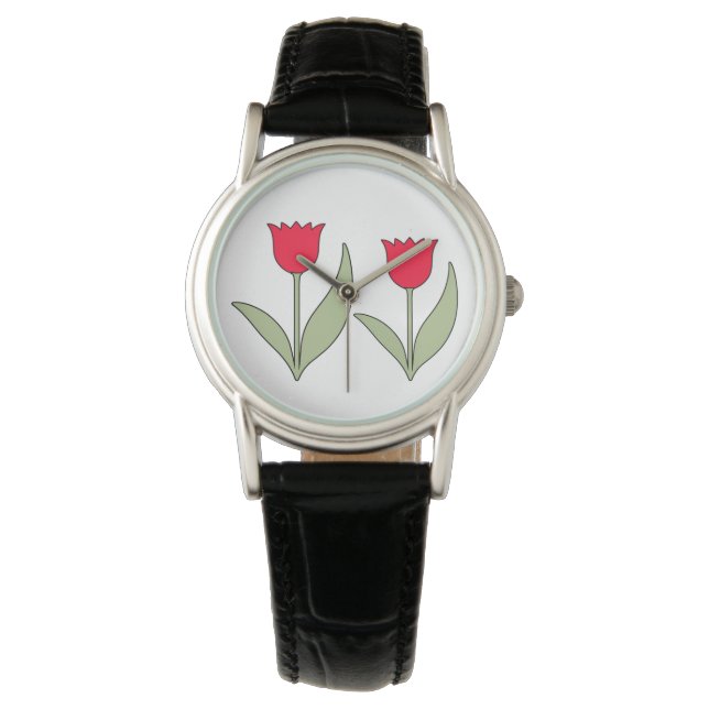 Reloj De Pulsera pretty red tulips (Anverso)
