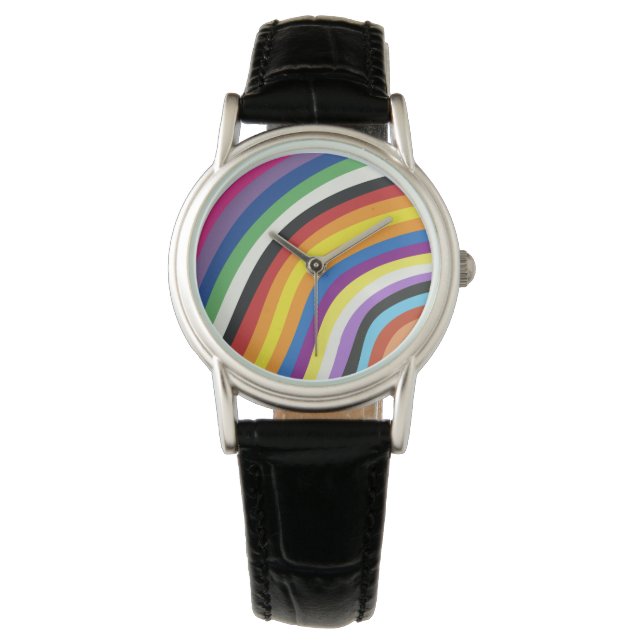 Reloj De Pulsera Pride Flag Colorful Stripes Pattern (Anverso)
