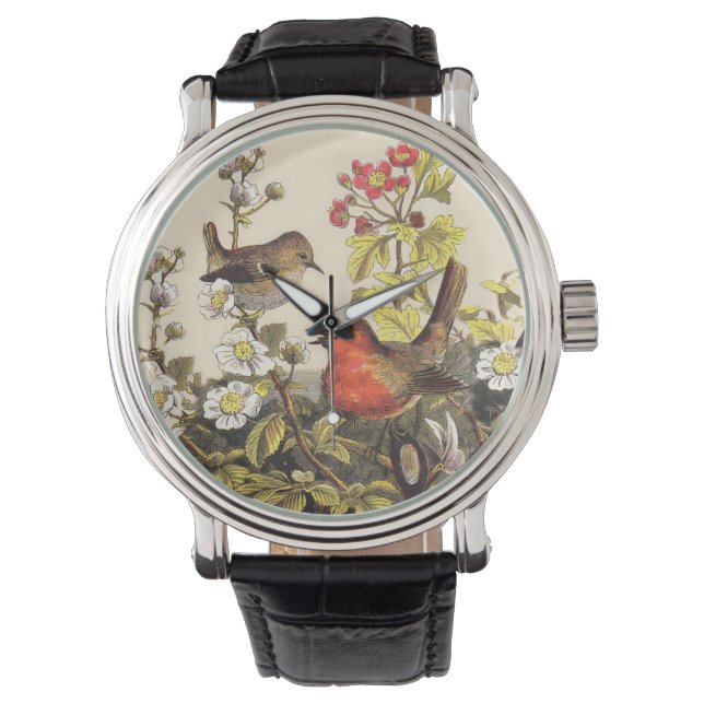 Reloj De Pulsera Primavera Robin Birds Red Birds (Anverso)