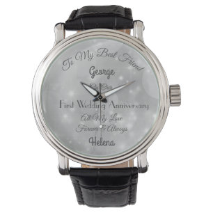 Reloj De Pulsera Primer aniversario Boda personalizado Watch