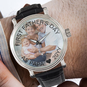 Reloj De Pulsera Primer Día del Padre como foto personalizada del P