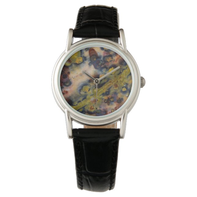 Reloj De Pulsera Primer plano abstracto de Jasper Oceánico (Anverso)