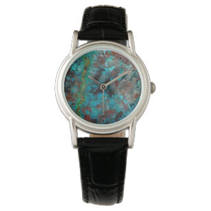 Reloj De Pulsera Primer plano de Shattuckita azul