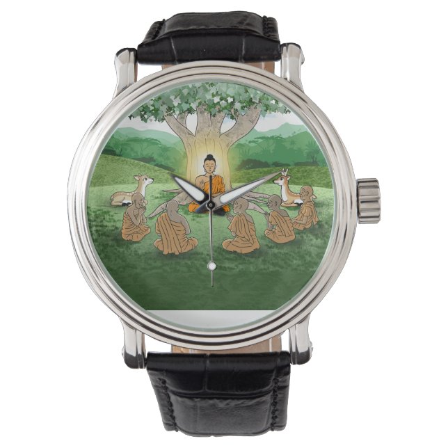 Reloj De Pulsera Primer sermón de Buda sobre la enseñanza (Anverso)