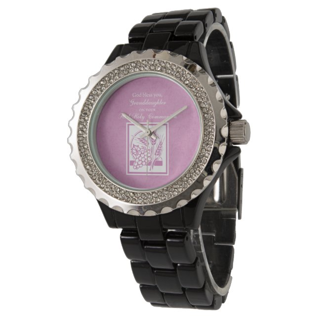 Reloj De Pulsera Primera Comunión de la nieta, Rosa (Angular)